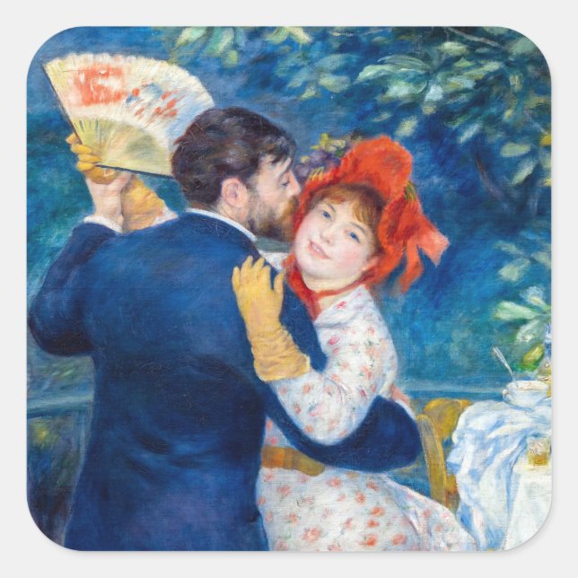 Adesivo Quadrado Pierre-Auguste Renoir - Dança do País (Frente)