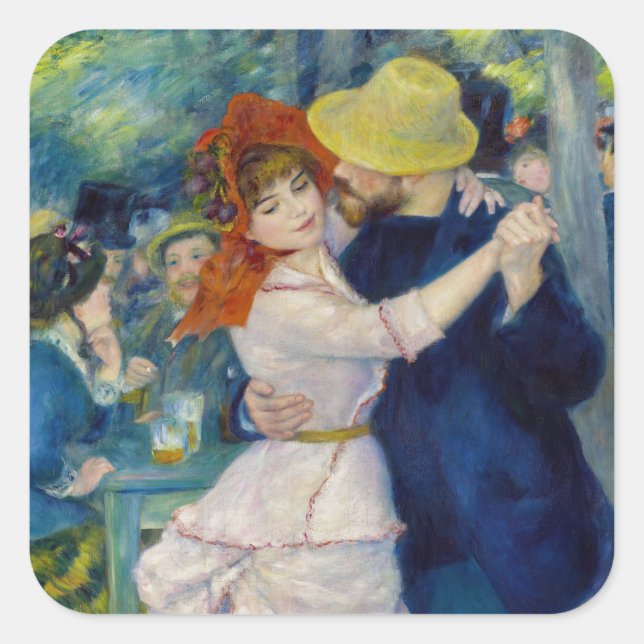 Adesivo Quadrado Pierre-Auguste Renoir - Dança em Bougal (Frente)