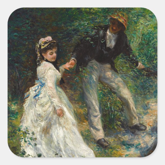 Adesivo Quadrado Pierre-Auguste Renoir - La Promenade (Frente)
