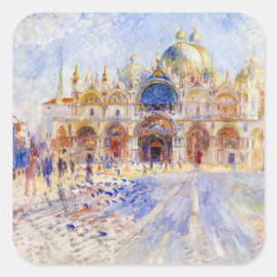 Adesivo Quadrado Pierre-Auguste Renoir - Veneza, Praça de São Marco