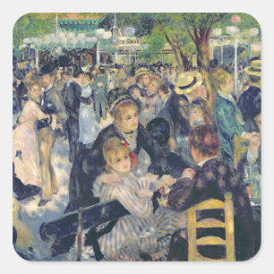Adesivo Quadrado Pierre uma bola de Renoir   no Moulin de la