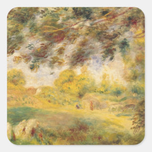 Adesivo Quadrado Pierre uma paisagem do primavera de Renoir  
