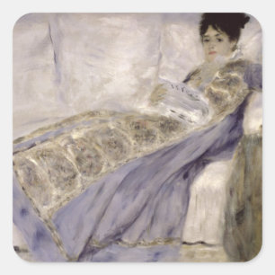 Adesivo Quadrado Pierre uma senhora Monet de Renoir   em um sofá