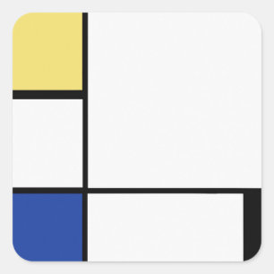 Adesivo Quadrado Piet Mondrian - Abstrato Geométrico de Composição