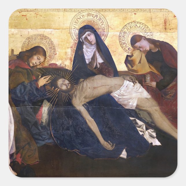 Adesivo Quadrado Pietà de Villeneuve-lès-Avignon Square Sticker (Frente)