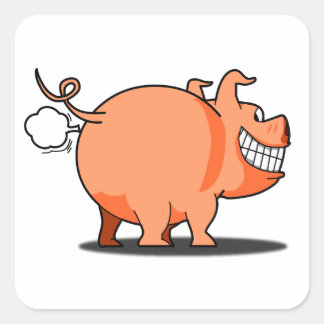 Adesivo Quadrado Pig Fart Sticker