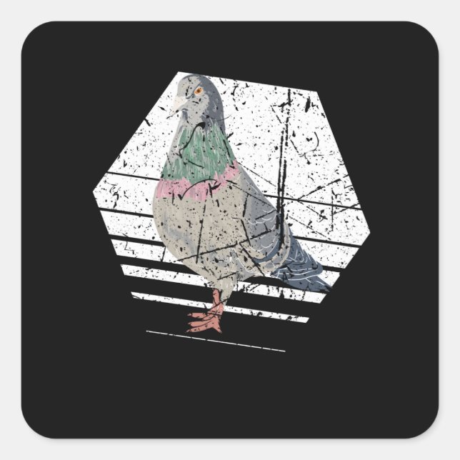 Adesivo Quadrado Pigeon Retro (Frente)