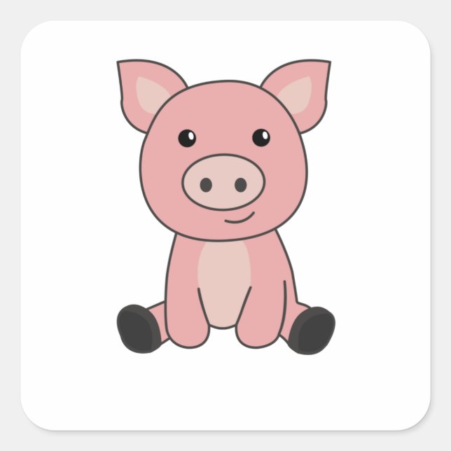 Adesivo Quadrado Piglet Piglet Lama Lama (Frente)