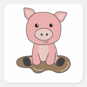 Adesivo Quadrado Piglet Piglet Lama Lama