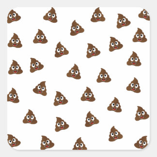 Adesivo Quadrado Pilha de Poo emoji sorrindo popas