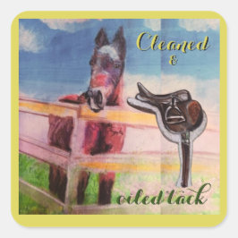 Adesivo Quadrado pilha limpa e oleada