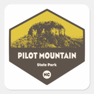 Adesivo Quadrado Pilot Mountain State Park Carolina do Norte