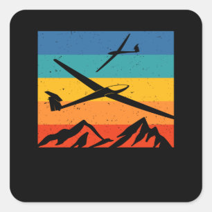 Adesivo Quadrado Piloto de planador de planadores de planadores de 