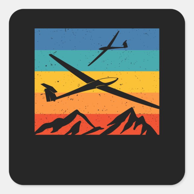 Adesivo Quadrado Piloto Glider de Planador de Navegação (Frente)