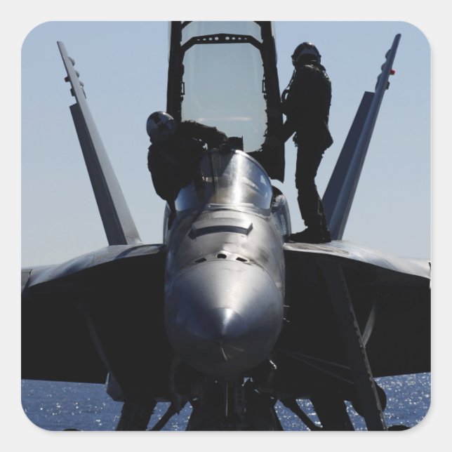 Adesivo Quadrado Pilotos realizam uma inspeção antes do voo (Frente)