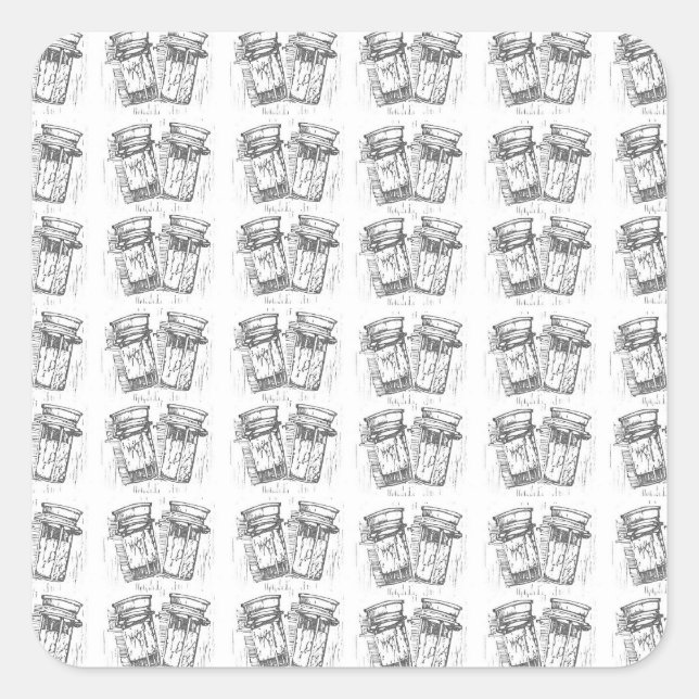 Adesivo Quadrado Pílulas de madeira (Frente)