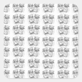 Adesivo Quadrado Pílulas de madeira