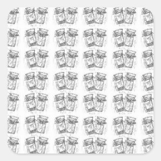 Adesivo Quadrado Pílulas de madeira