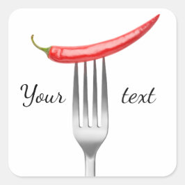 Adesivo Quadrado Pimenta no garfo