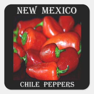 Adesivo Quadrado Pimentas de pimentão de New mexico (o Chile)