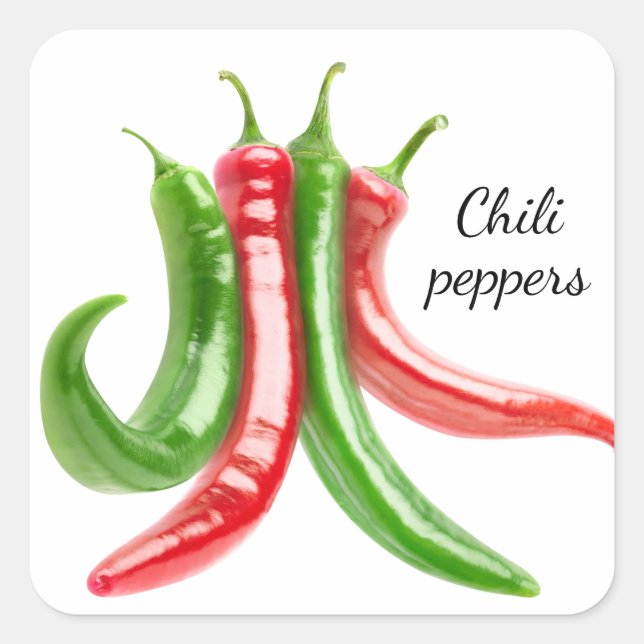 Adesivo Quadrado Pimentos pimentões mistos (Frente)