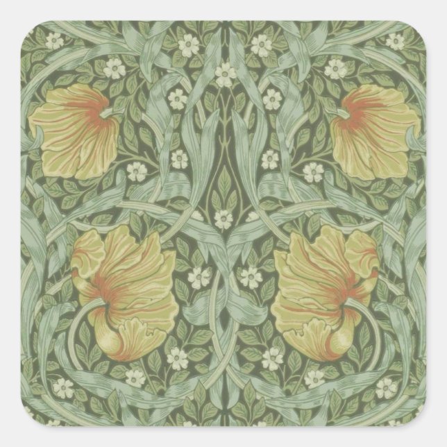 Adesivo Quadrado Pimpernel Pattern (por William Morris) (Frente)