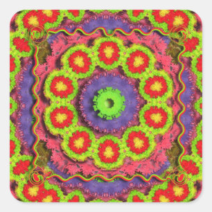 Adesivo Quadrado Piñata Caleidoscópio Abstrato
