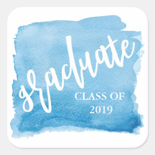 Adesivo Quadrado Pincel Aquarela ⎥Adesivo Personalizado de Graduado