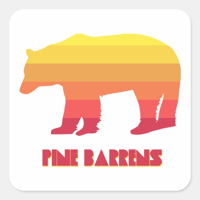 Adesivo Quadrado Pine Barrens Bear (Frente)