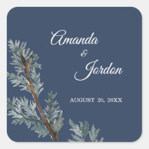 Pine Blue Casamento no inverno Stickers