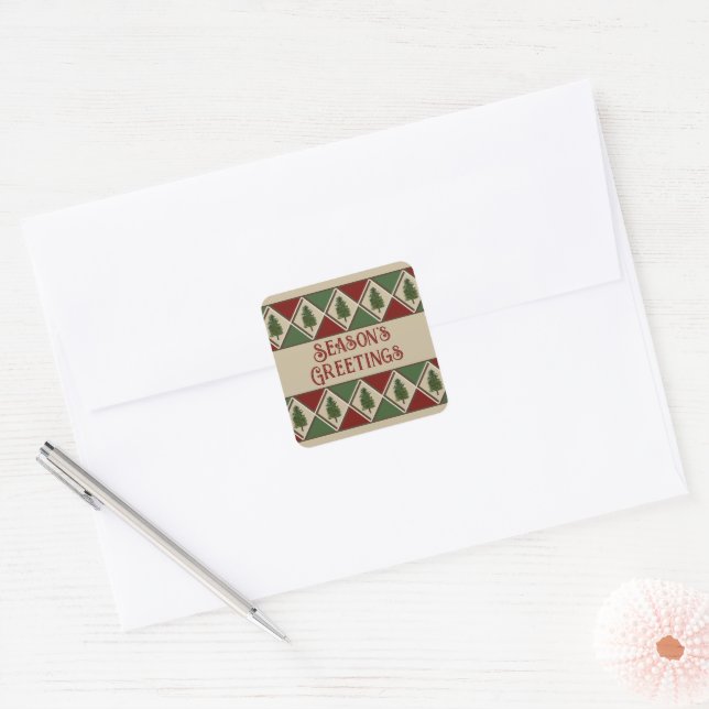Adesivo Quadrado Pine Trees e Harlequin Square Sticker (Envelope)