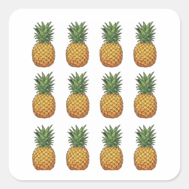 Adesivo Quadrado Pineapple  (Frente)