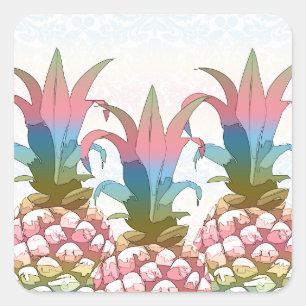 Adesivo Quadrado Pineapple Pastel Gradient ID246