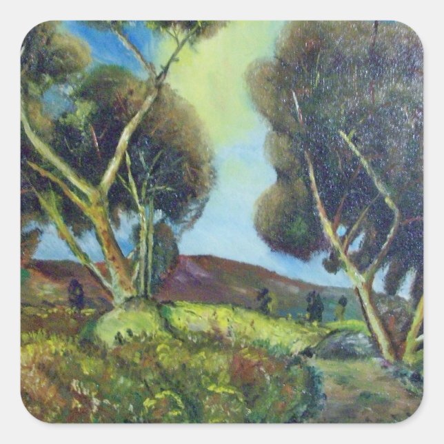 ADESIVO QUADRADO PINEWOOD NA PAISAGEM DA TUSCÂNDIA (Frente)