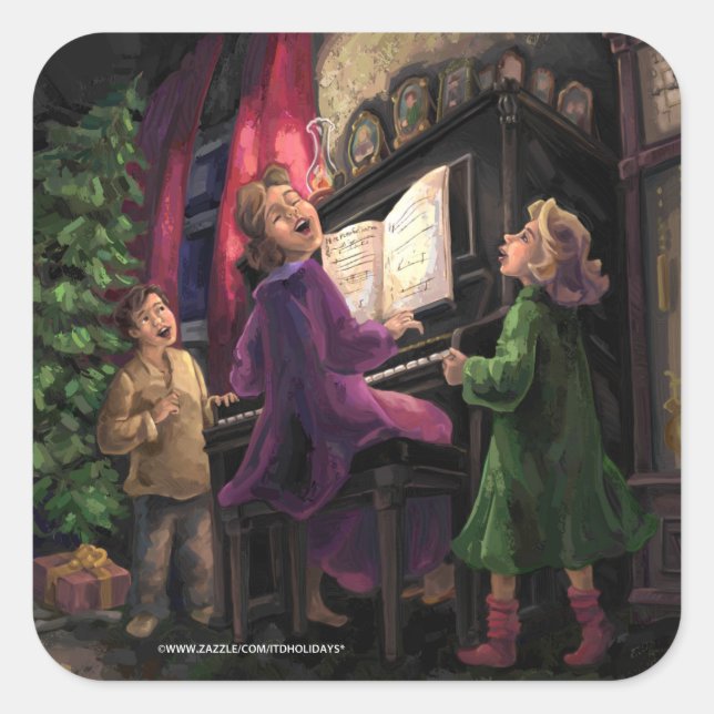 Adesivo Quadrado Ping de Natal junto (Frente)