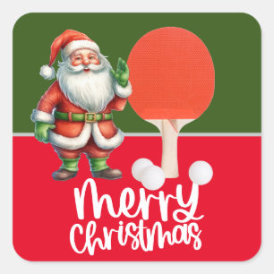 Adesivo Quadrado Ping Pong Natal com Papai Noel