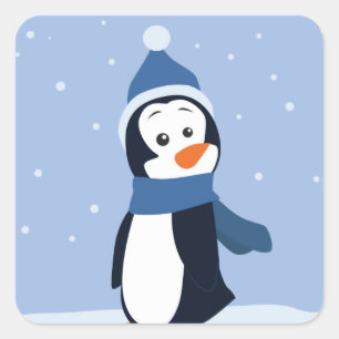 Adesivo Quadrado Pinguim
