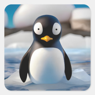 Adesivo Quadrado Pinguim