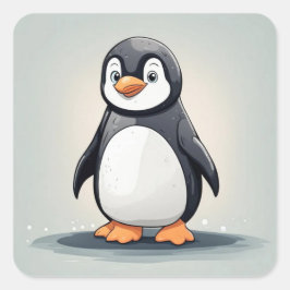 Adesivo Quadrado Pinguim adorável