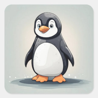 Adesivo Quadrado Pinguim adorável