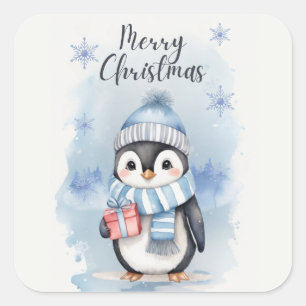 Adesivo Quadrado Pinguim Bonito 2