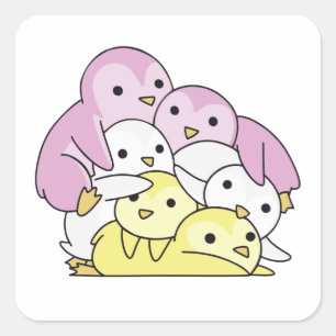 Adesivo Quadrado Pinguim Cubo Lgbtq do Orgulho de Sinalizador Twink