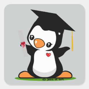 Adesivo Quadrado Pinguim da graduação
