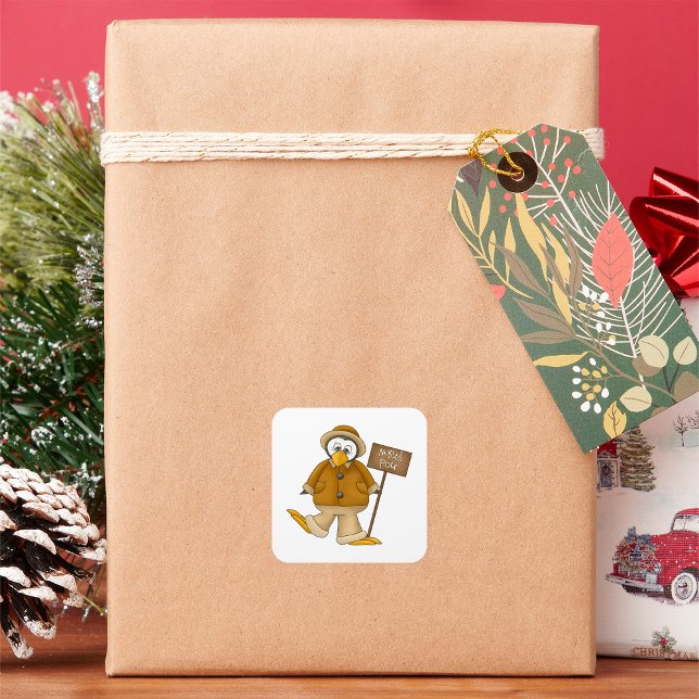 Adesivo Quadrado Pinguim do Polo Norte (Criador carregado)