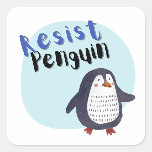 Adesivo Quadrado Pinguim resistente (Frente)