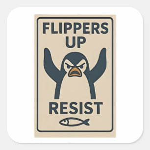 Adesivo Quadrado Pinguins contra Tarifas Anti Trump Garden Flag
