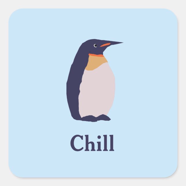 Adesivo Quadrado Pinguins, relaxe (Frente)