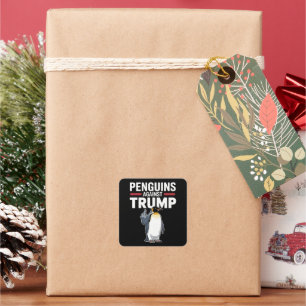 Adesivo Quadrado Pinguins Resistentes Contra Trump com Nadadeiras L