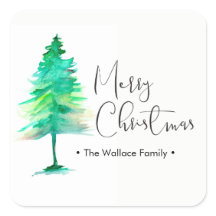 Pinheira de aquarela minimalista Feliz Natal