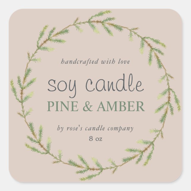 Adesivo Quadrado Pinheira de Soja Homemade Pineira Púrpura Personal (Frente)